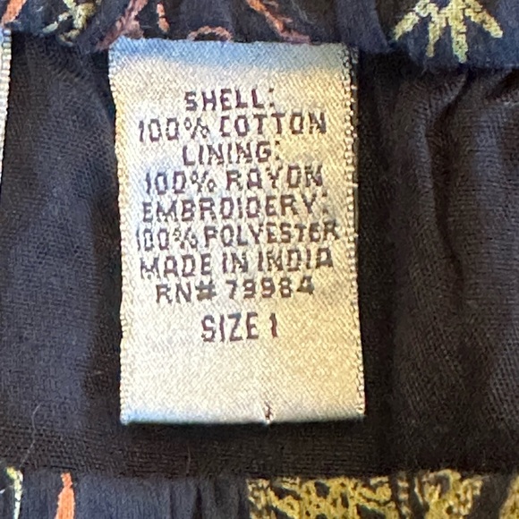 CHICO’S | Tiered Black Maxi Skirt Boho Embroidery & Sequins, Size S - Picture 6 of 10